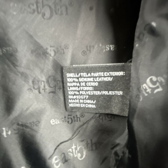 East 5th Leather Jacket Womens Sz L Black Full Zip Lined Moto Street Fashion - Picture 5 of 12